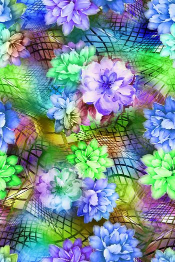 447657-机理几何数码花卉