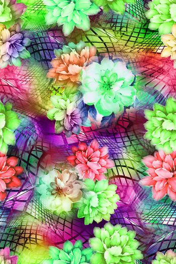 447658-机理几何数码花卉