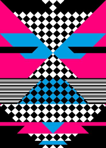 447662-几何大色块菱形格条纹组合女装连衣裙