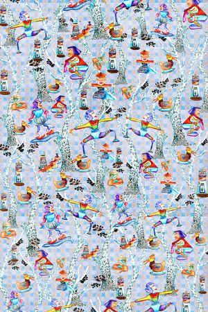 荒诞怪异风印花华亿平台图片