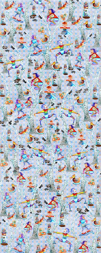 荒诞怪异风印花华亿平台图片