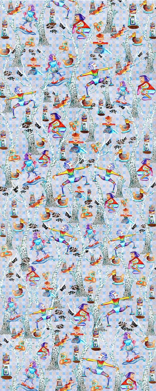 荒诞怪异风印花华亿平台图片