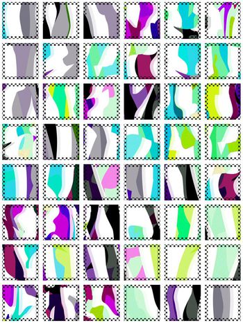 447903-春夏简约抽象几何条纹格子女装连衣裙