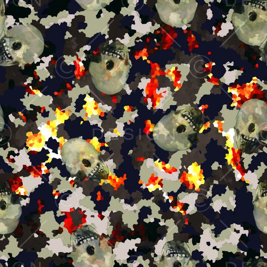 骷髅元素印花华亿平台图片