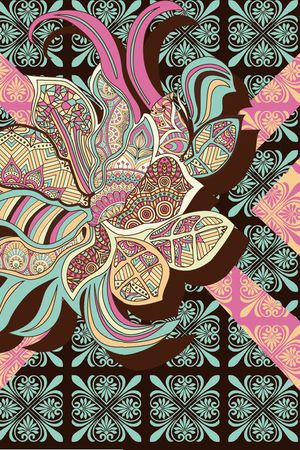 彩色大花印花华亿平台图片