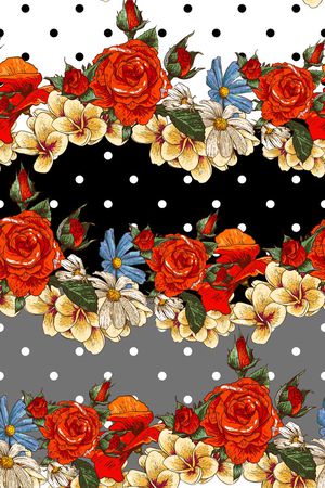 精美色块花卉印花华亿平台图片