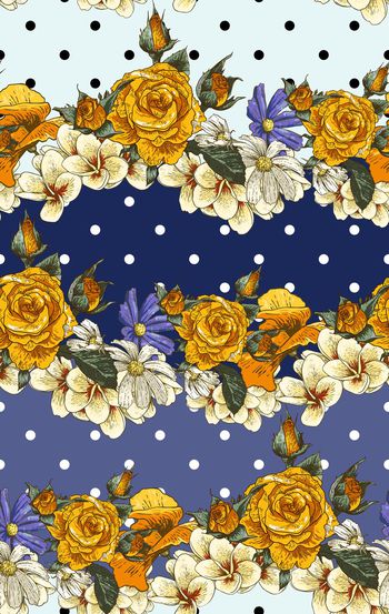 448337-时尚高贵典雅波点条纹精美花卉