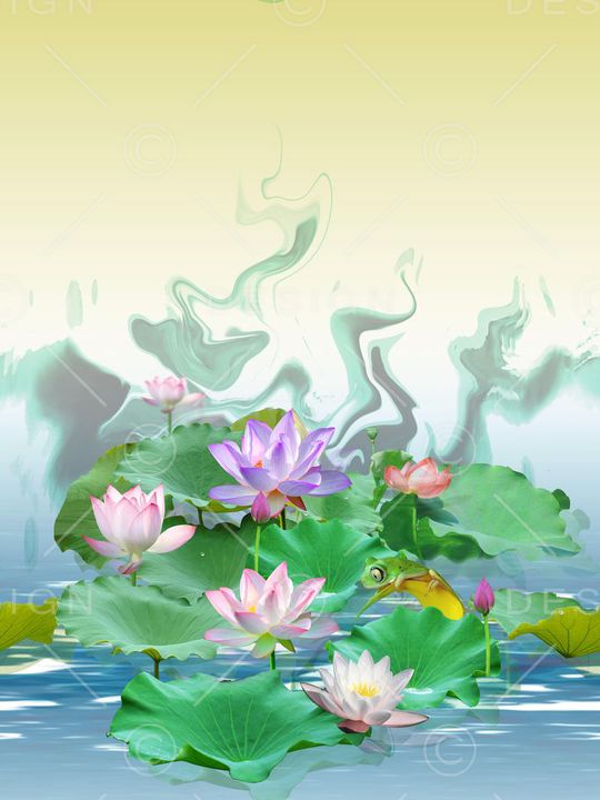 荷花印花华亿平台图片