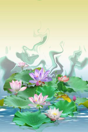 荷花印花华亿平台图片