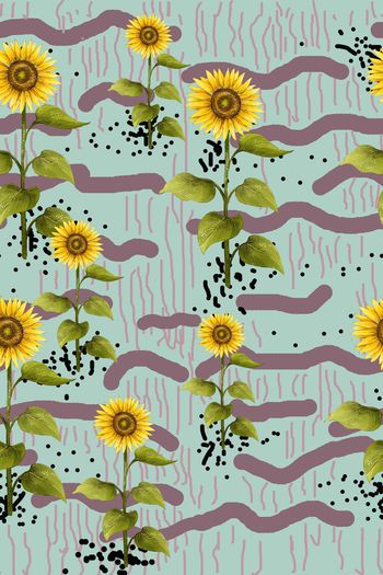 向日葵印花华亿平台图片