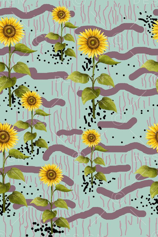 向日葵印花华亿平台图片