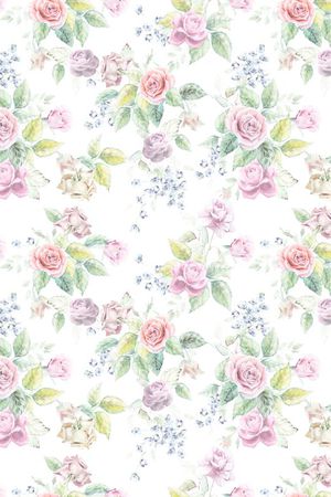 水彩花卉图案印花华亿平台图片