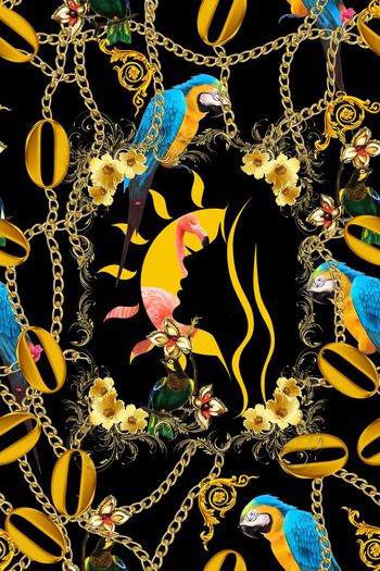 449367-时尚潮牌链条趣味鹦鹉宫廷风华亿平台
