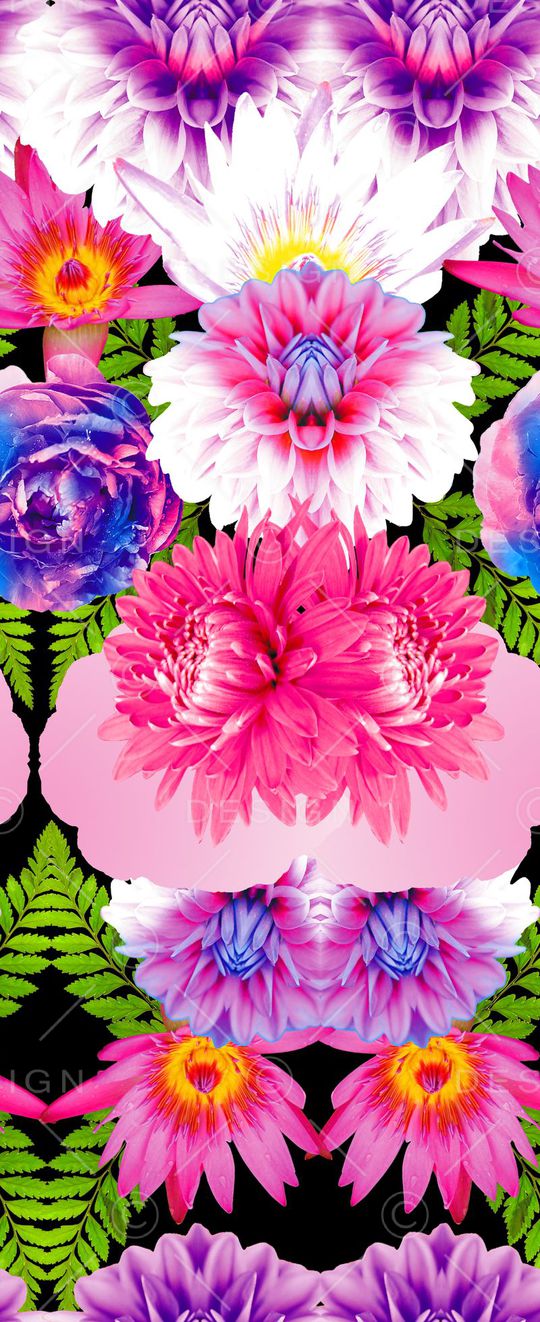 大花朵花印花华亿平台图片