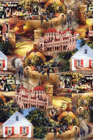 欧式复古印花华亿平台图片