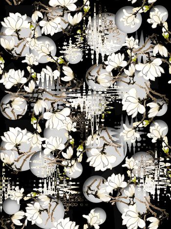 449613-潮流大波点手绘花卉瑕疵华亿平台