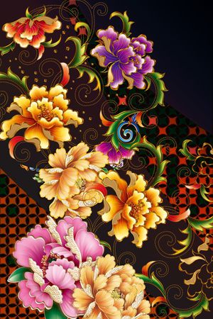 金花边印花华亿平台图片