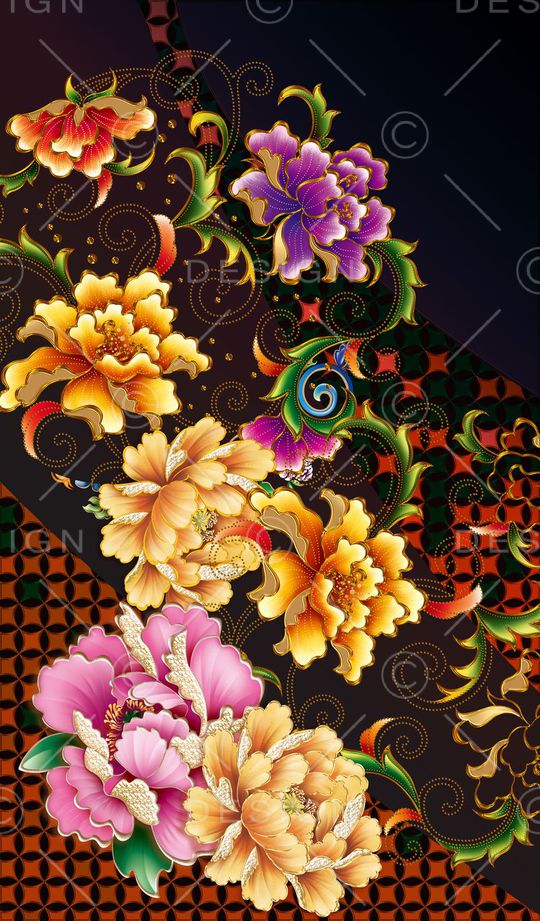 金花边印花华亿平台图片