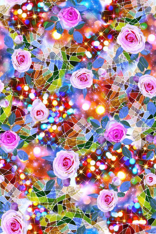 花卉组合印花华亿平台图片