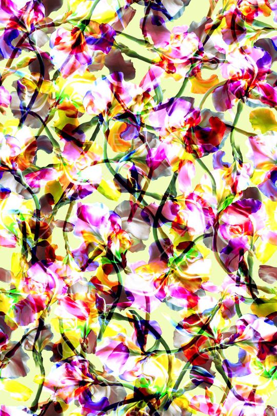 抽象花卉印花华亿平台图片