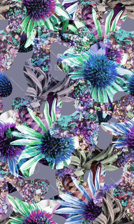 花卉组合印花华亿平台图片