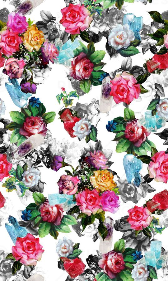 花卉组合印花华亿平台图片