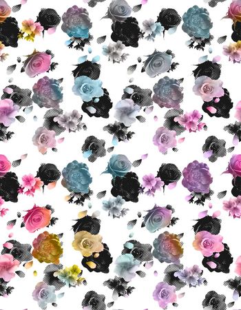 449755-欧美简单清新色调小碎花网点泥点花卉