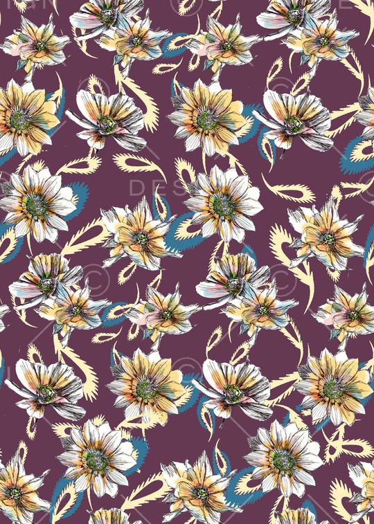 时尚手绘印花华亿平台图片