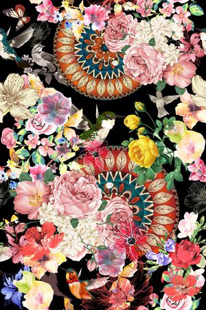 花卉印花华亿平台图片