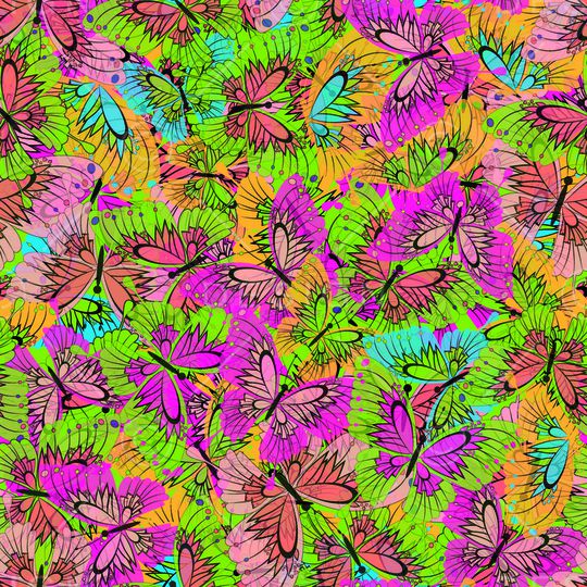 蝴蝶印花华亿平台图片