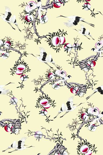 450190-古典中国风满幅仙桃仙鹤