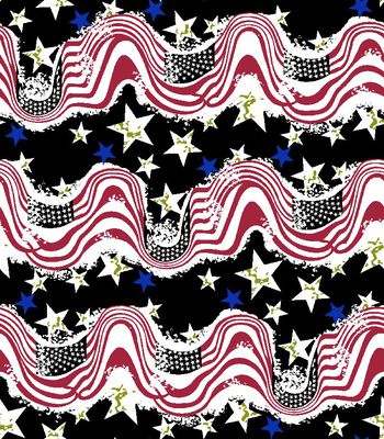 450212-男女装创意横向扭曲五角星国旗