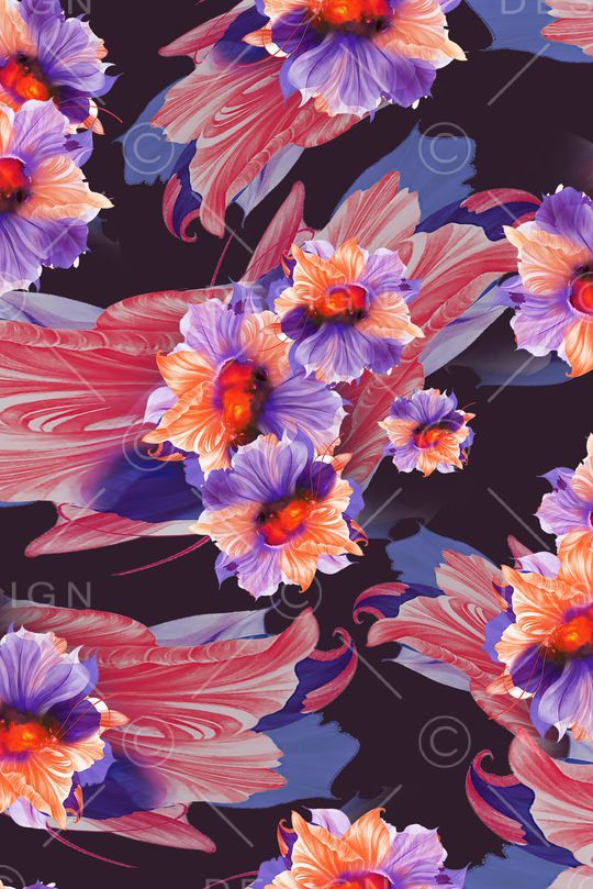 花卉印花华亿平台图片