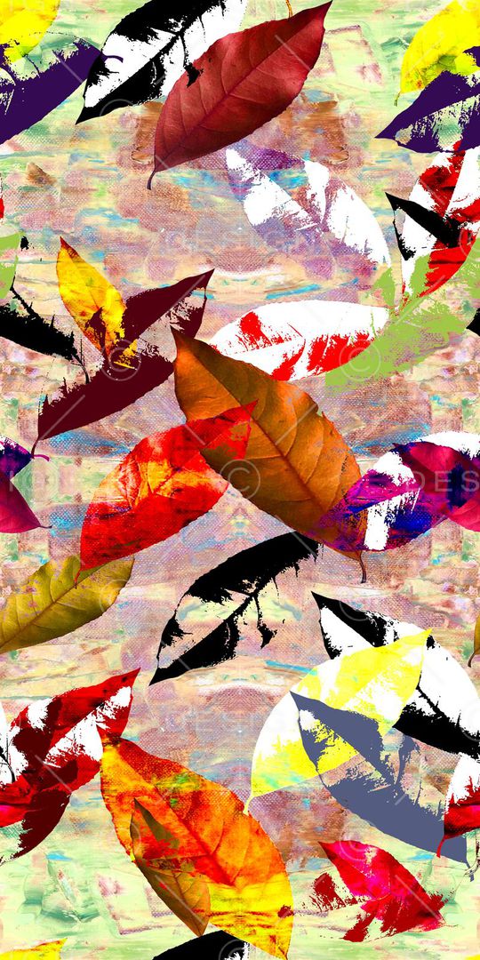 树叶印花华亿平台图片