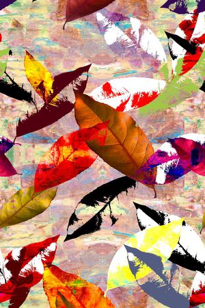 树叶印花华亿平台图片