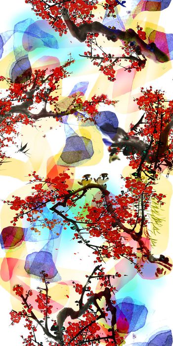 450396-时尚 水墨 水彩 梅花   数码 