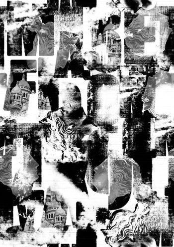 450433-欧美风意境字母肌理雕塑头像欧式建筑