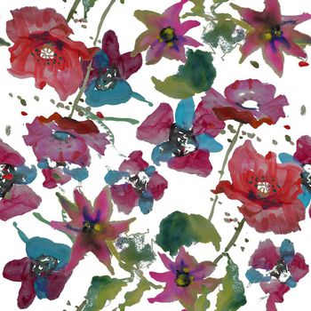 450644-纯原创手绘花卉系列 水墨水彩风