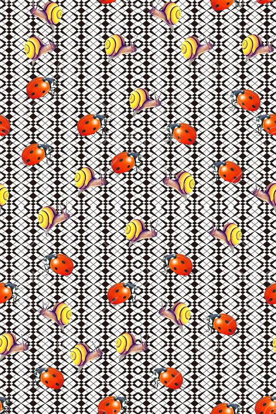 几何格子印花华亿平台图片