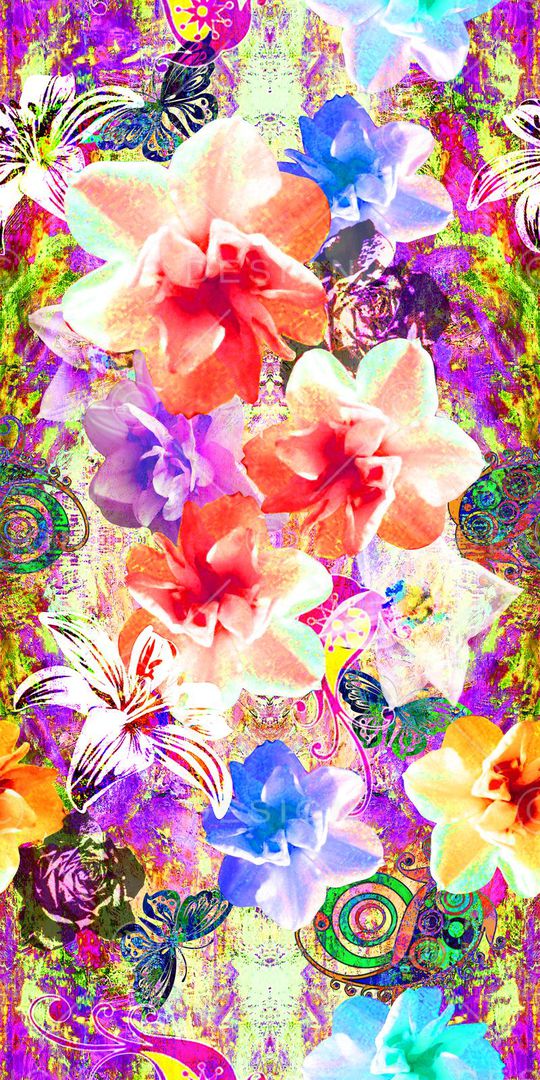 水仙 花卉 肌理印花华亿平台图片