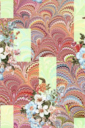 抽象几何印花华亿平台图片