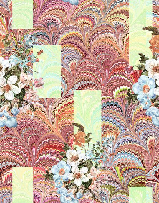 抽象几何印花华亿平台图片