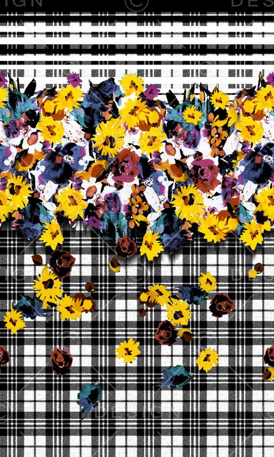 黑白格子印花华亿平台图片