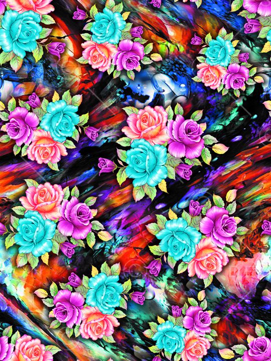 花卉印花华亿平台图片