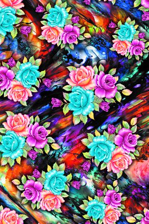 花卉印花华亿平台图片