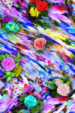 花卉印花华亿平台图片