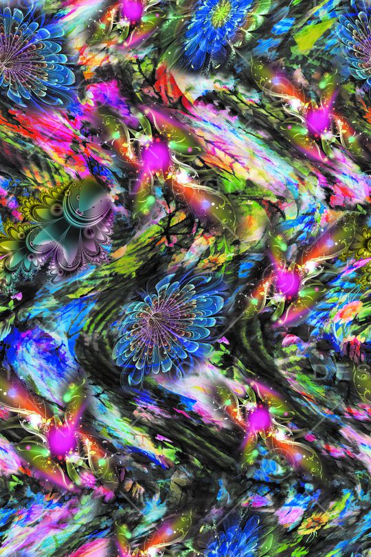 抽象花卉印花华亿平台图片