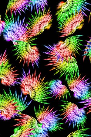 绚丽羽毛印花华亿平台图片