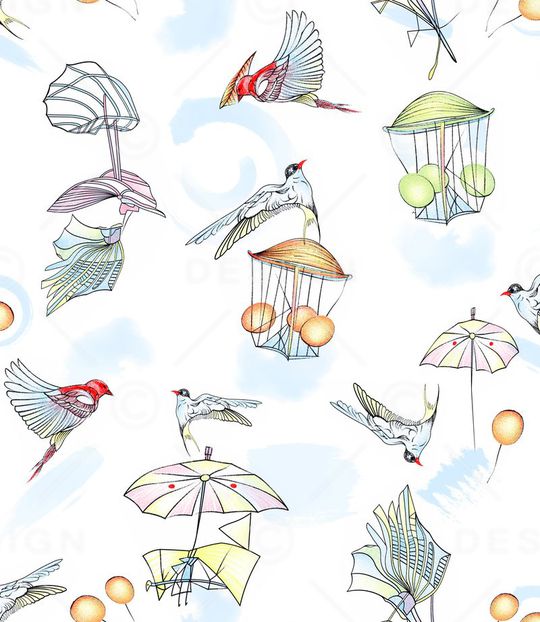 仿笔触水彩印花华亿平台图片