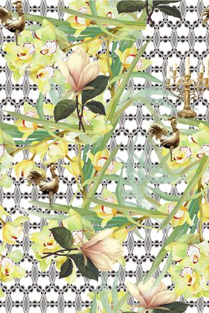 花卉印花华亿平台图片